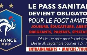 Pass sanitaire - Communiqué de la Fédération Française de Football